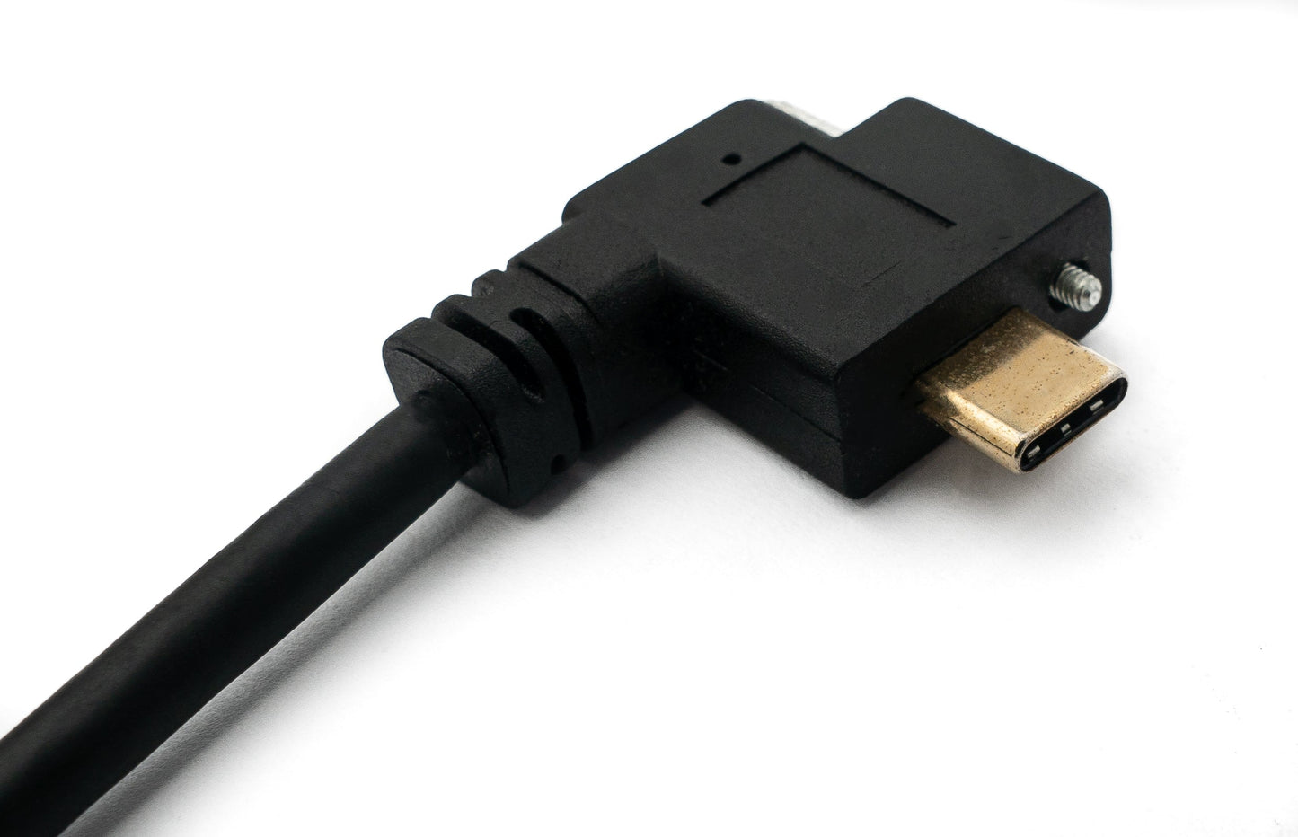 SYSTEM-S USB 3.1 Kabel 30 cm Typ C Stecker zu Buchse Schraube Winkel Adapter in Schwarz
