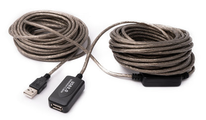SYSTEM-S USB 2.0 cable 20 m Type A male to female cable in gray