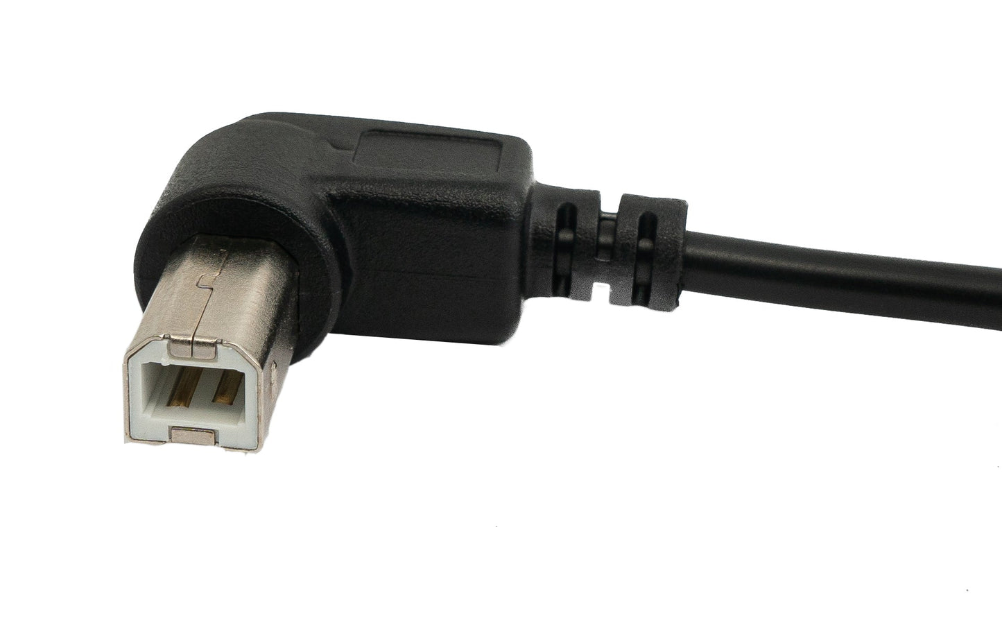 SYSTEM-S USB 2.0 Kabel 100 cm Typ B Stecker zu A Stecker Winkel in Schwarz
