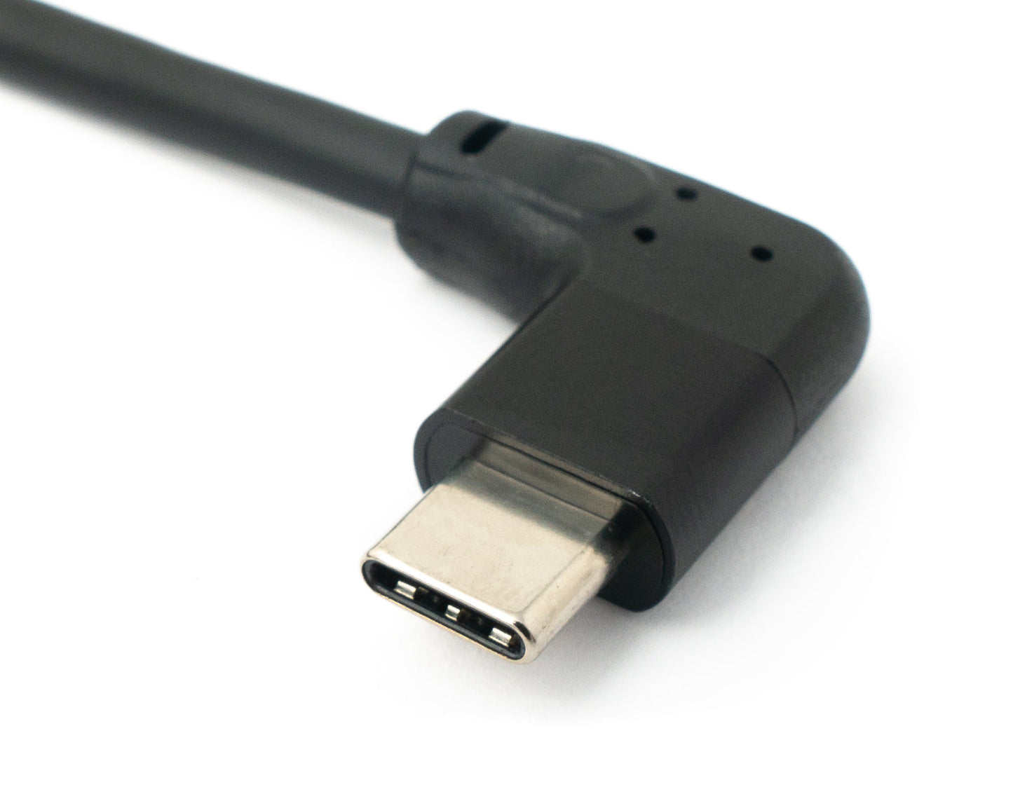 SYSTEM-S USB 3.1 Kabel 2 m Typ C Stecker zu Stecker Winkel in Schwarz