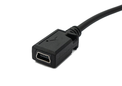 SYSTEM-S USB 2.0 cable 120 cm Micro B male to Mini B female spiral in black