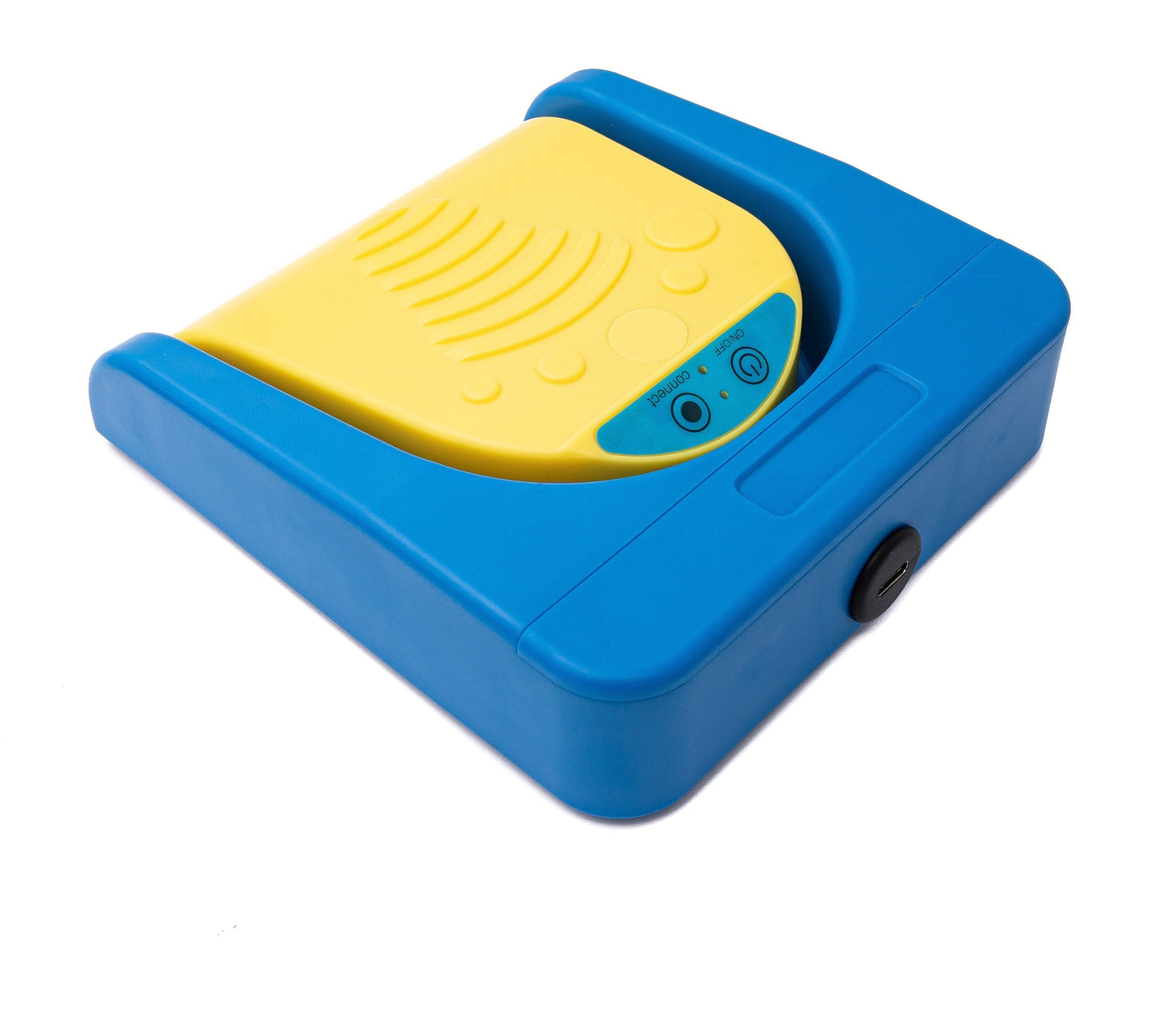SYSTEM-S Bluetooth Fußpedal kabellos mit USB 3.1 Typ C Anschluss für PC Hotkeys Blau Gelb