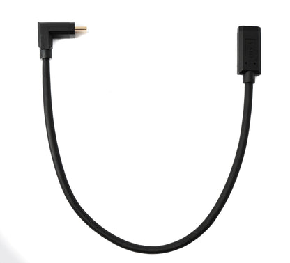 SYSTEM-S USB 3.1 Gen 2 Kabel 30 cm Typ C Stecker zu Buchse Winkel in Schwarz