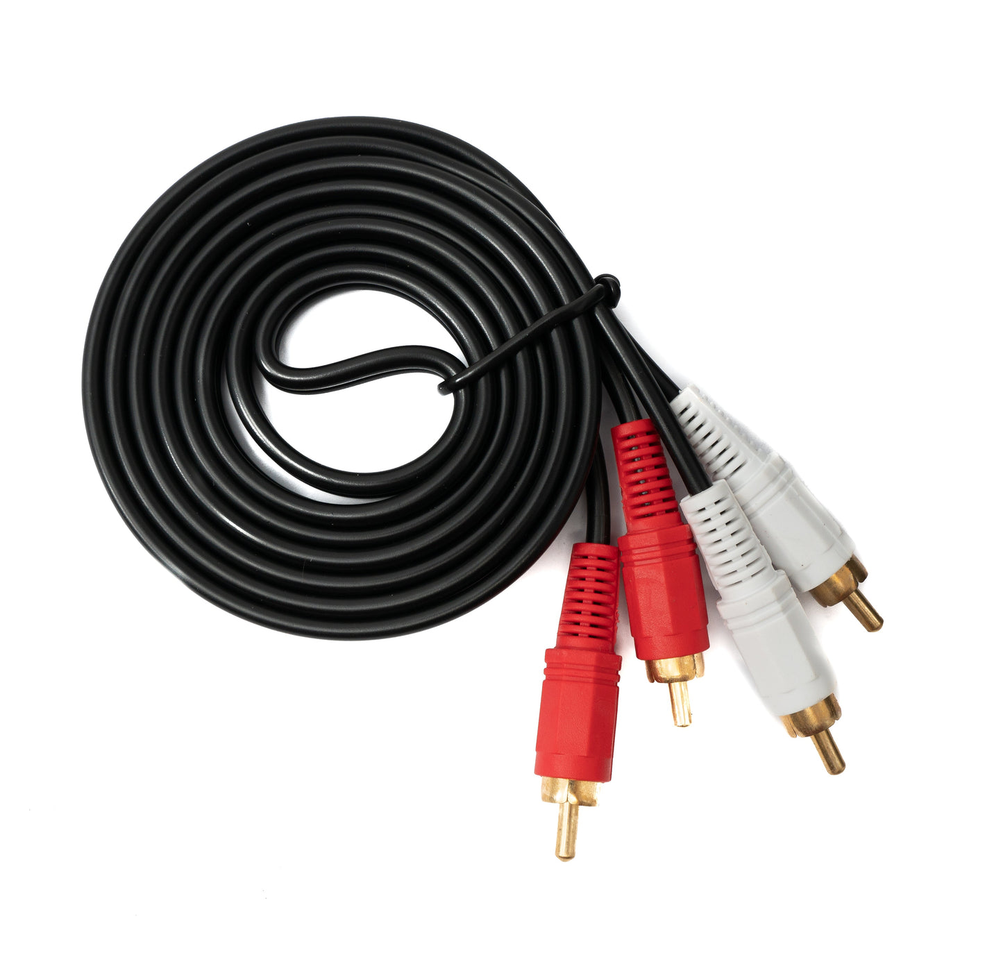 SYSTEM-S Cinch 2 RCA Kabel 1,5 m Stecker zu Stecker Stereo AV in Schwarz