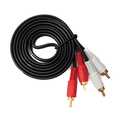 SYSTEM-S Cinch 2 RCA Kabel 1,5 m Stecker zu Stecker Stereo AV in Schwarz