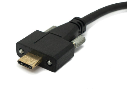SYSTEM-S USB 3.1 Gen 2 Kabel 30 cm Typ C Stecker zu Buchse Schraube in Schwarz