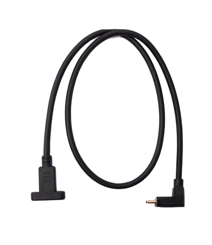 SYSTEM-S USB 3.1 Kabel 60 cm Typ C Stecker zu Buchse Schraube Winkel in Schwarz