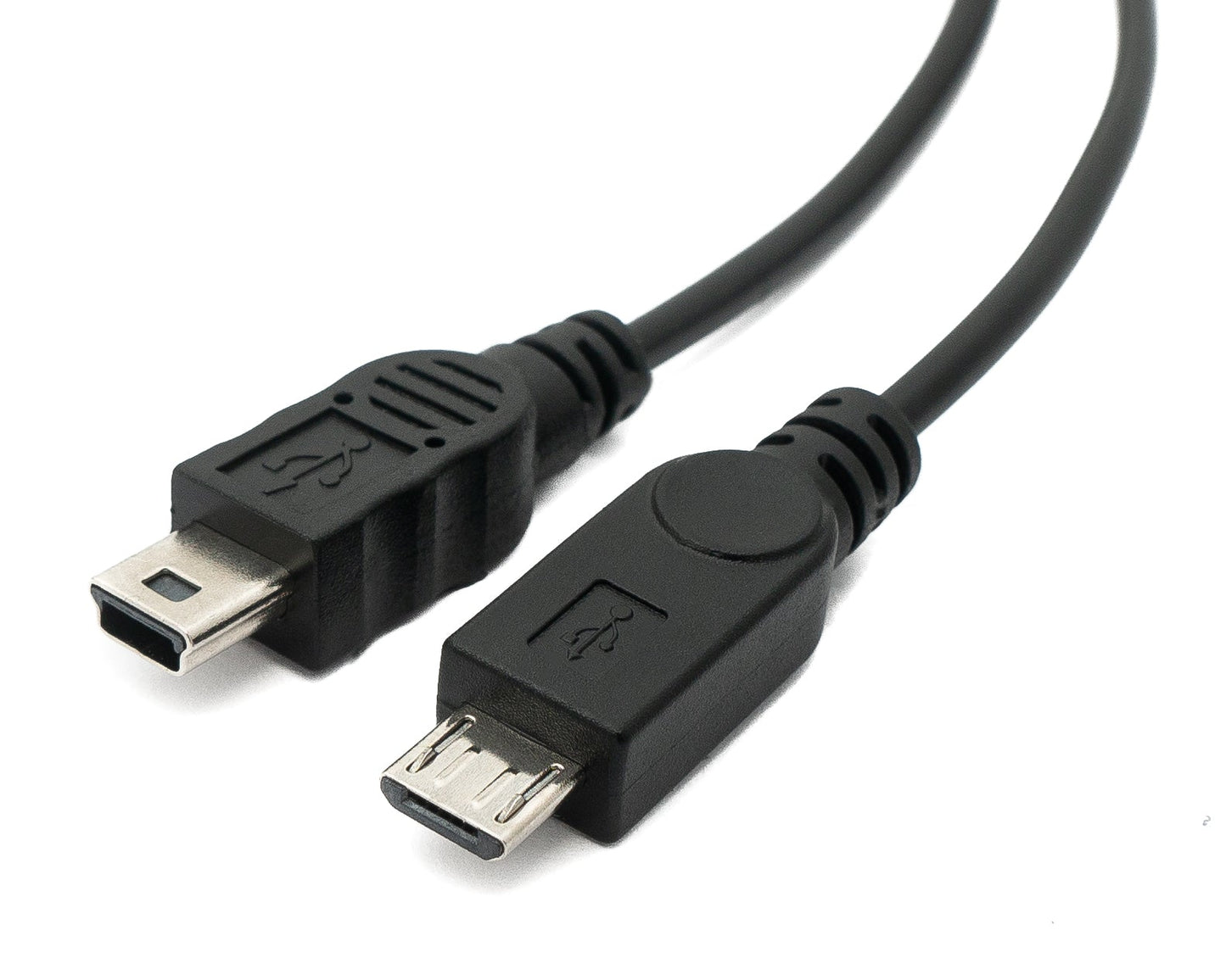 SYSTEM-S USB 2.0 cable 30cm Mini B female to male &amp; Micro B male in black