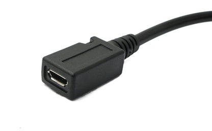 SYSTEM-S USB 2.0 Kabel 27 cm Micro B Buchse zu Buchse in Schwarz
