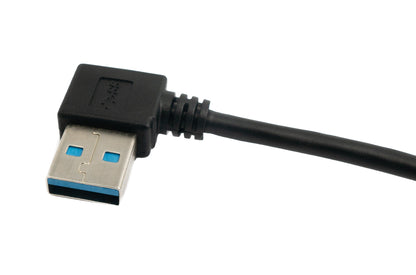 SYSTEM-S USB 3.1 Kabel 1 m Typ C Stecker zu Typ A Stecker Winkel in Schwarz