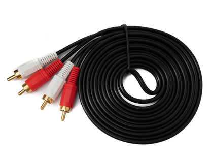 SYSTEM-S Cinch 2 RCA Kabel 3 m Stecker zu Stecker Stereo AV in Schwarz