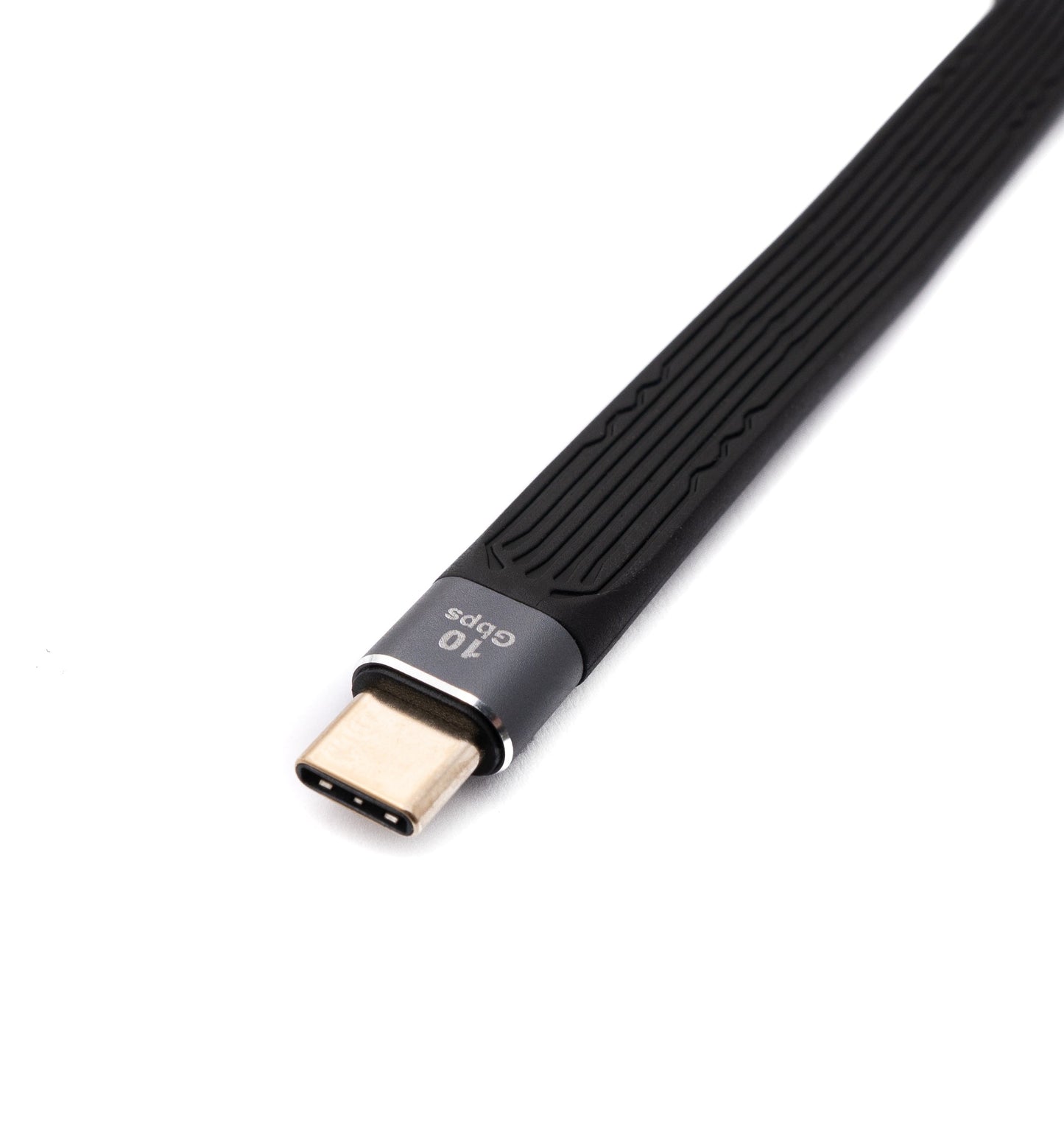 SYSTEM-S USB 3.1 Gen 2 Kabel 13 cm Typ C Stecker zu 3.0 A Stecker flach flexibel