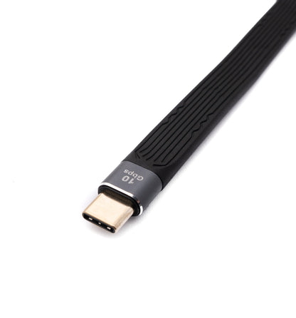SYSTEM-S USB 3.1 Gen 2 Kabel 13 cm Typ C Stecker zu 3.0 A Stecker flach flexibel