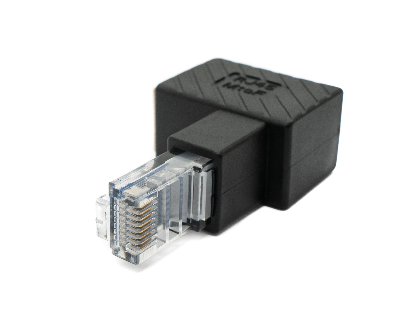 SYSTEM-S LAN Adapter RJ45 Stecker zu Buchse Winkel Ethernetadapter Kabel in Schwarz