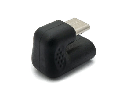 SYSTEM-S USB 3.1 U Turn Adapter Typ C Stecker zu Buchse 360° Winkel Kabel in Schwarz