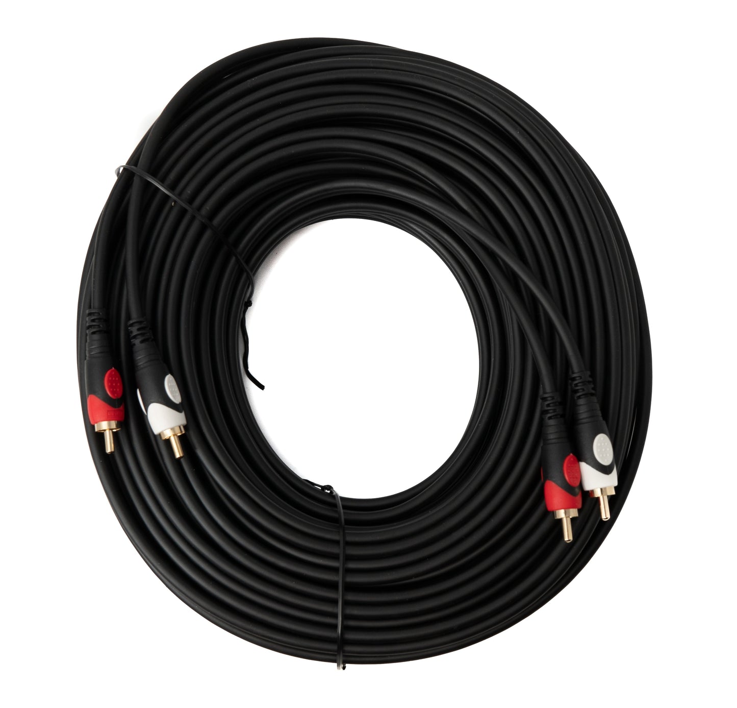SYSTEM-S Cinch 2 RCA Kabel 30 m Stecker zu Stecker Stereo AV in Schwarz
