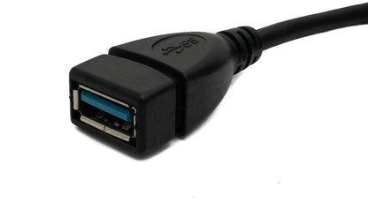 SYSTEM-S USB 3.0 cable 20 cm Type A male to female angled in black