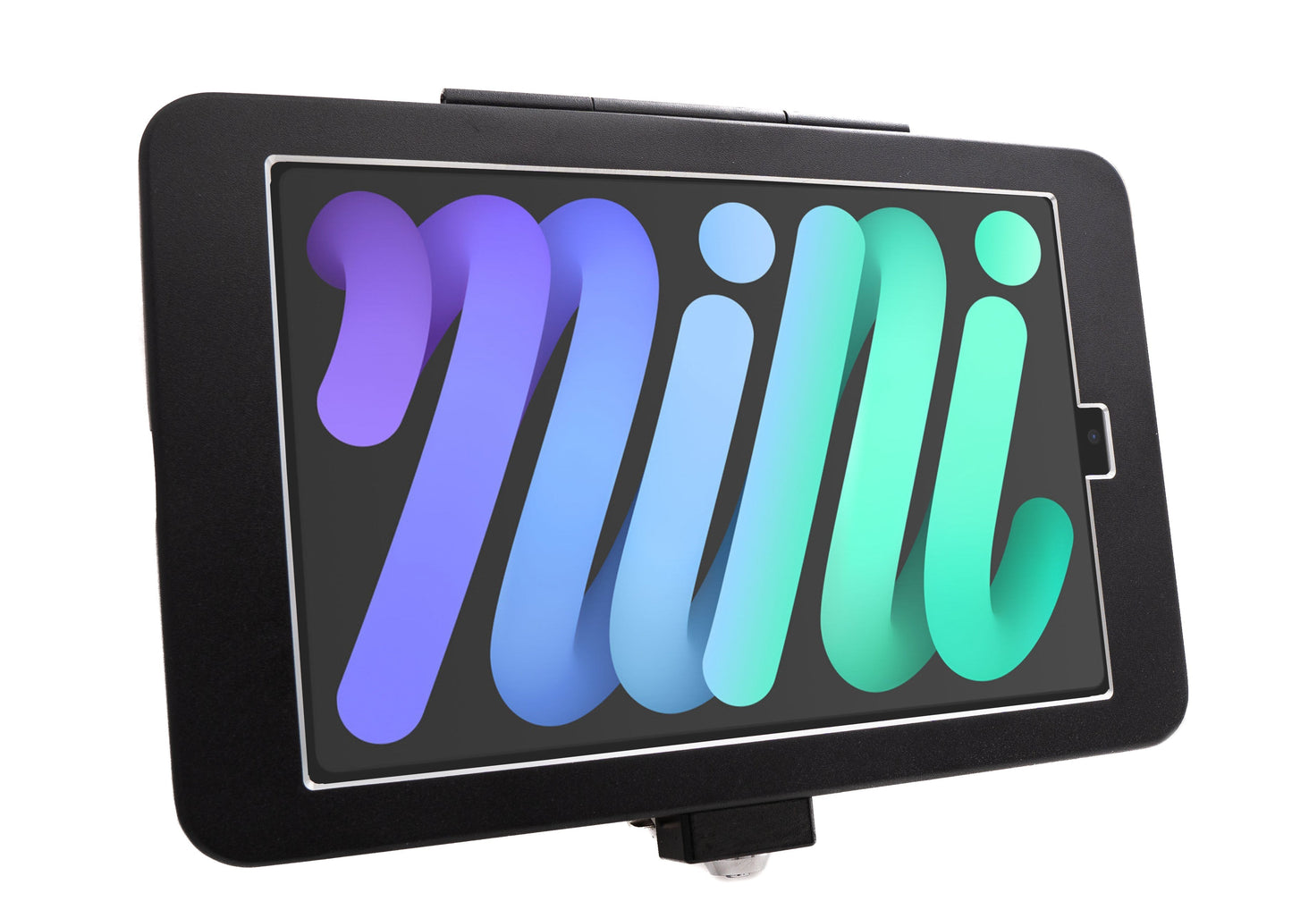 SYSTEM-S Wandhalterung abschließbar für iPad Mini 6 (2021 A2567 A2568 A2569) in Schwarz