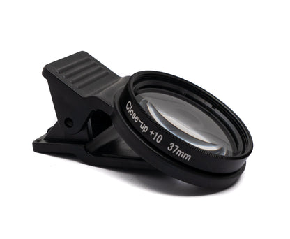 SYSTEM-S Makro Linse +10 Zoom Close Up Filter mit Clip in Schwarz