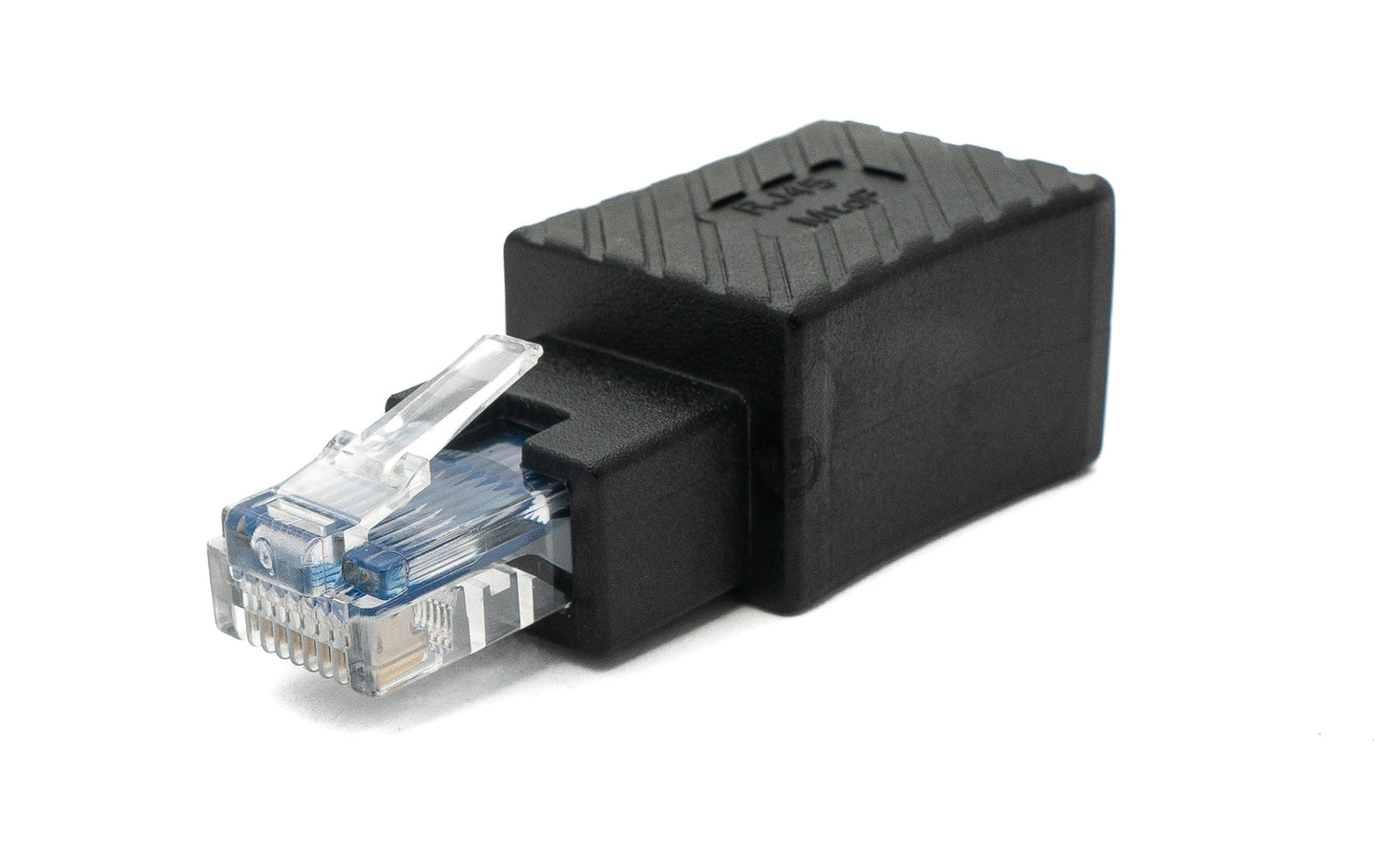 SYSTEM-S LAN Adapter RJ45 Buchse zu Stecker Ethernetadapter Kabel in Schwarz