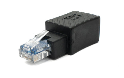 SYSTEM-S LAN Adapter RJ45 Buchse zu Stecker Ethernetadapter Kabel in Schwarz