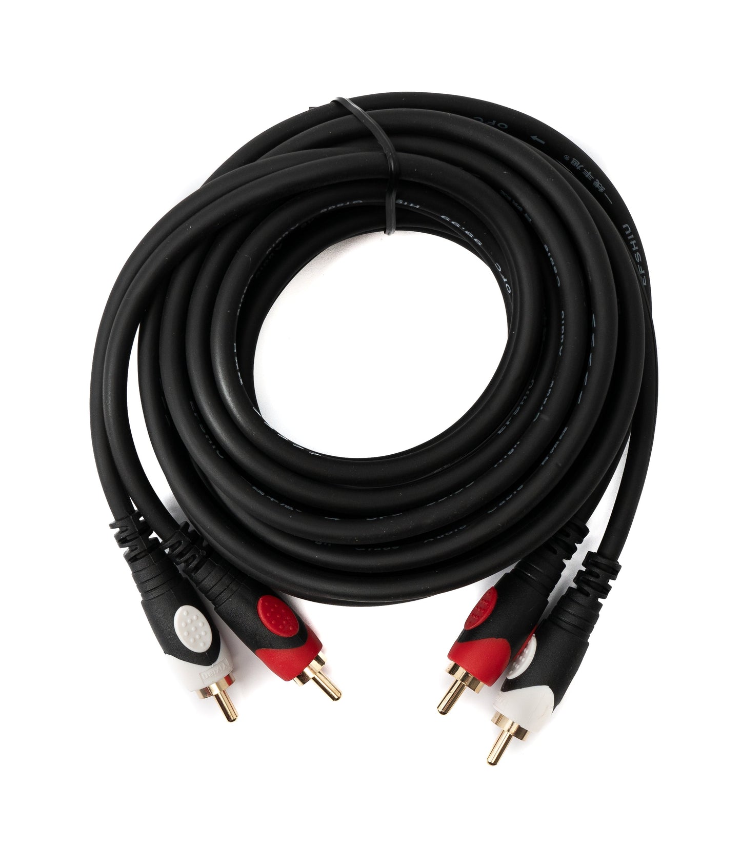 SYSTEM-S Cinch 2 RCA Kabel 3 m Stecker zu Stecker Stereo AV in Schwarz