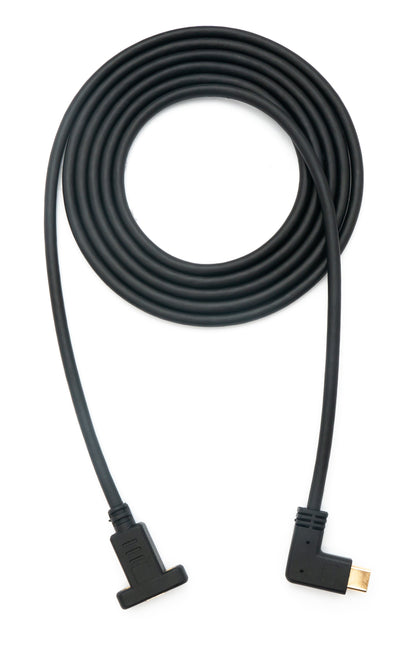 SYSTEM-S USB 3.1 Kabel 1,8 m Typ C Stecker zu Buchse Schraube Winkel in Schwarz