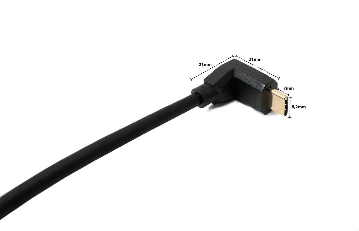 SYSTEM-S USB 3.1 Gen 2 cable 1.8 m Type C male to female angled in black