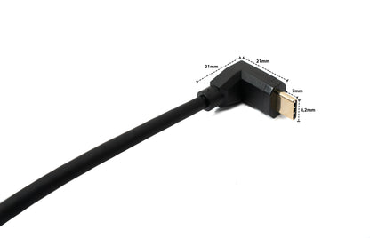 SYSTEM-S USB 3.1 Gen 2 cable 1.8 m Type C male to female angled in black