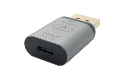 SYSTEM-S USB 3.1 Adapter Typ C Buchse zu DisplayPort DP Stecker 4k HDTV Kabel in Grau