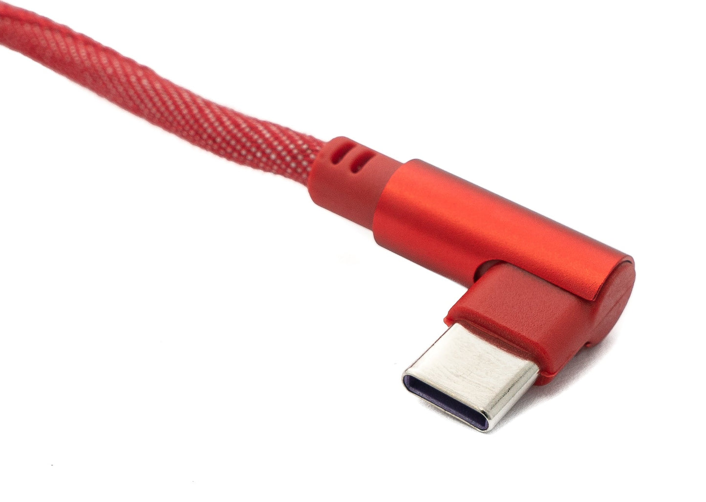 SYSTEM-S USB 3.1 cable 100cm Type C male to 3.0 Type A male braided angle in red