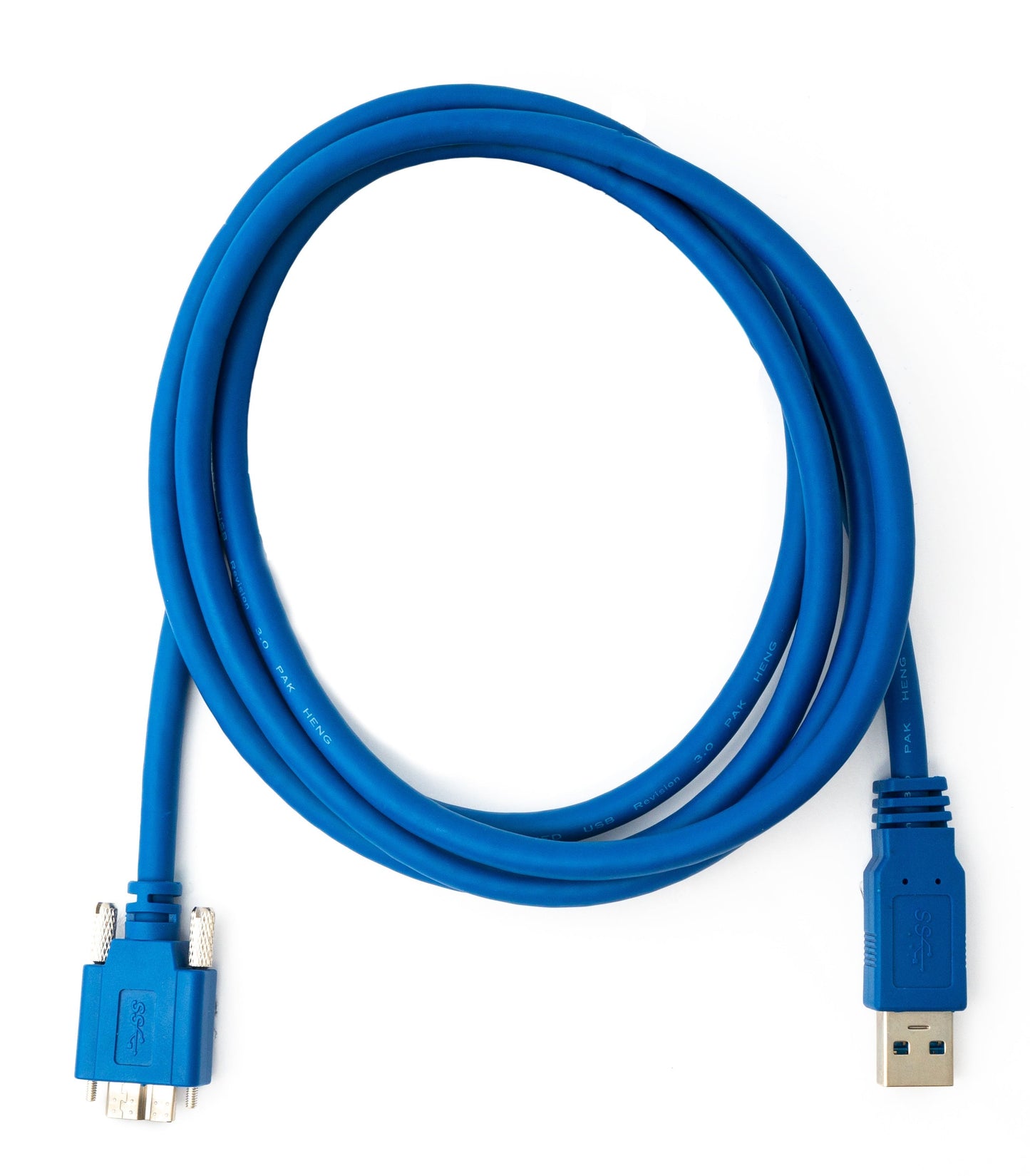 SYSTEM-S USB 3.0 Kabel 180 cm Micro B Stecker zu Typ A Stecker Schraube in Blau