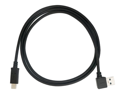 SYSTEM-S USB 3.1 Kabel 1 m Typ C Stecker zu Typ A Stecker Winkel in Schwarz