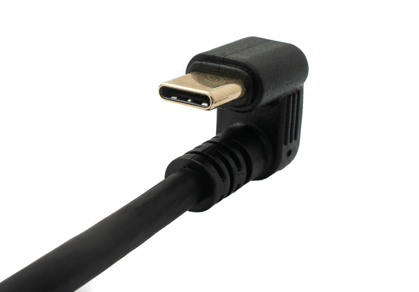 SYSTEM-S USB 3.1 U Turn 100 cm Kabel Typ C Stecker zu Buchse 360° Winkel in Schwarz