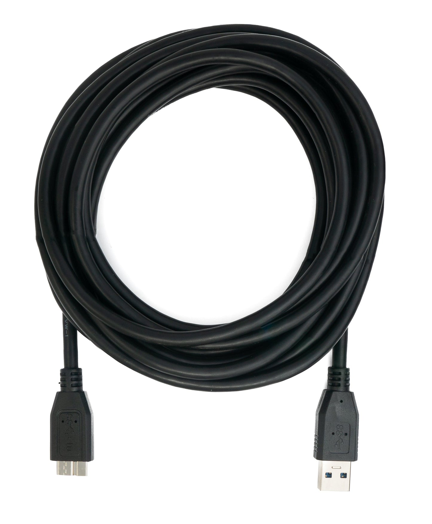 SYSTEM-S USB 3.0 Kabel 5 m Micro B Stecker zu Typ A Stecker in Schwarz