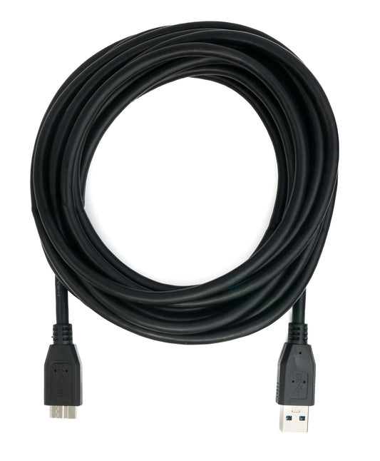 SYSTEM-S USB 3.0 Kabel 5 m Micro B Stecker zu Typ A Stecker in Schwarz