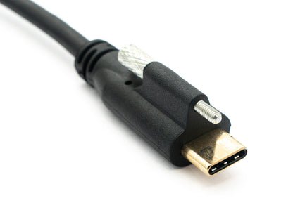 SYSTEM-S USB 3.1 cable 60 cm Type C male to female screw in black