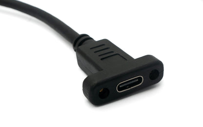 SYSTEM-S USB 3.1 Kabel 30 cm Typ C Stecker zu Buchse Schraube Adapter in Schwarz