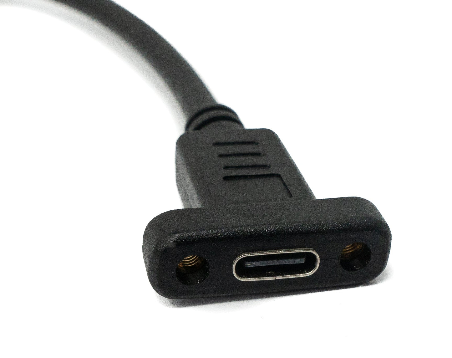 SYSTEM-S USB 3.1 Gen 2 Kabel 30 cm Typ C Stecker zu Buchse Schraube in Schwarz