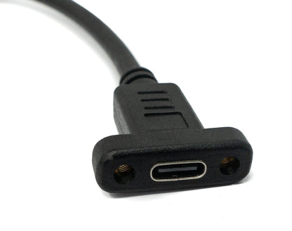 SYSTEM-S USB 3.1 Gen 2 Kabel 30 cm Typ C Stecker zu Buchse Schraube in Schwarz