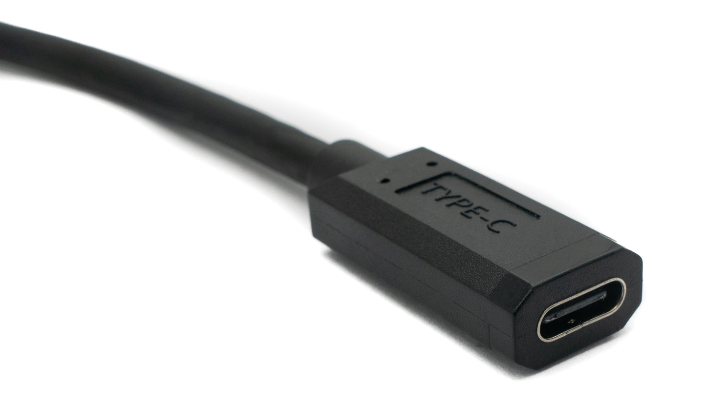 SYSTEM-S USB 3.1 U Turn 30 cm Kabel Typ C Stecker zu Buchse 360° Winkel in Schwarz