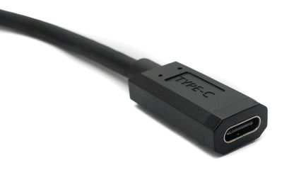 SYSTEM-S USB 3.1 U Turn 30 cm Kabel Typ C Stecker zu Buchse 360° Winkel in Schwarz