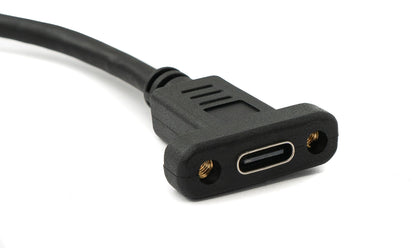 SYSTEM-S USB 3.1 Gen 2 100W Kabel 60 cm Typ C Stecker zu Buchse Schraube Winkel
