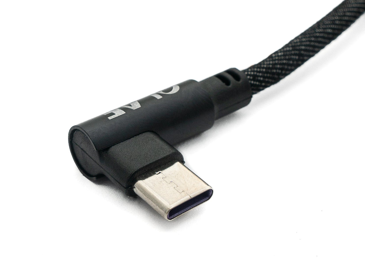 SYSTEM-S USB 3.1 cable 100cm Type C male to 3.0 Type A male braided angled black