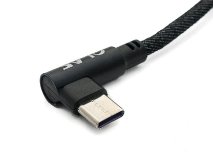SYSTEM-S USB 3.1 cable 100cm Type C male to 3.0 Type A male braided angled black