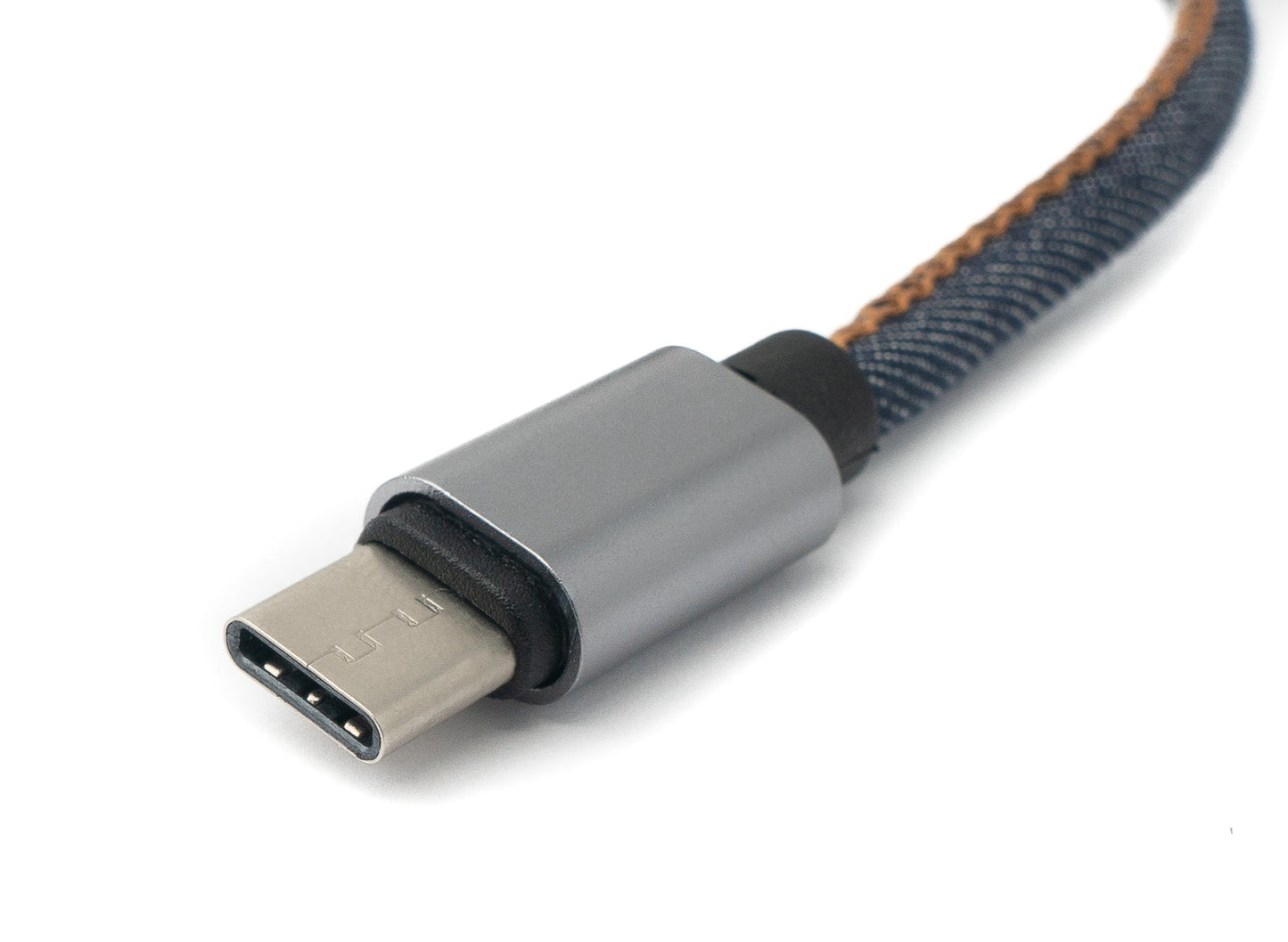 SYSTEM-S USB 3.1 Kabel 2 m Typ C Stecker zu 2.0 Typ A Stecker geflochten in Denim Blau