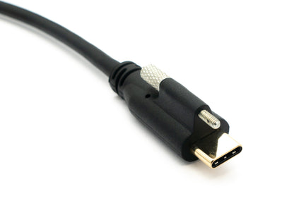 SYSTEM-S USB 3.1 Kabel 60 cm Typ C Stecker zu Buchse Schraube in Schwarz