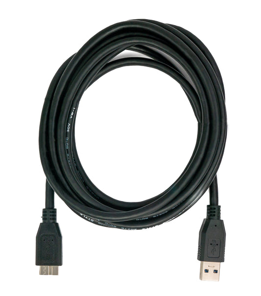 SYSTEM-S USB 3.0 Kabel 3 m Micro B Stecker zu Typ A Stecker in Schwarz