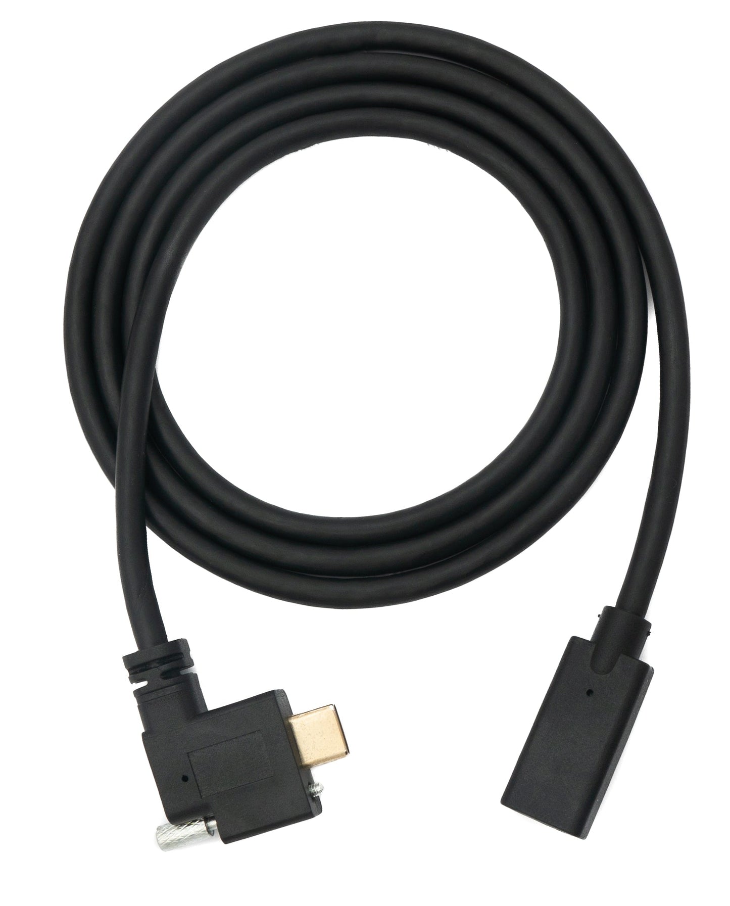 SYSTEM-S USB 3.1 cable 100 cm Type C male to female screw angle in black