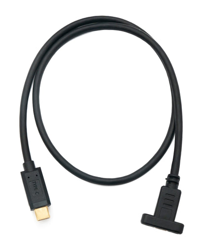 SYSTEM-S USB 3.1 Kabel 50 cm Typ C Stecker zu Buchse Schraube in Schwarz